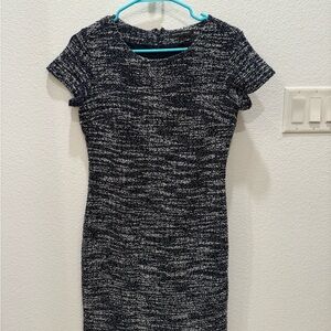 Banana Republic Black and White Textured Mini Dress
